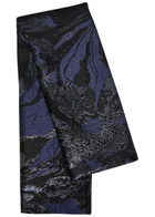 Talbot Runhof Floral-jacquard Woven Stole - Navy - One Size