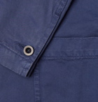 Mr P. - Blue Unstructured Garment-Dyed Peached Cotton-Twill Suit Jacket - Men - Blue