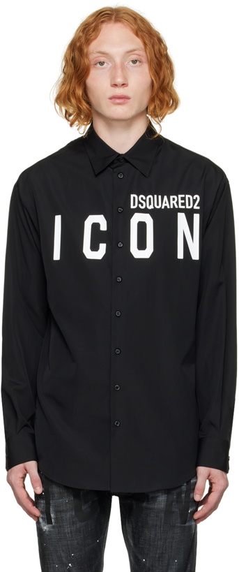 Photo: Dsquared2 Black 'Icon' Drop Shirt
