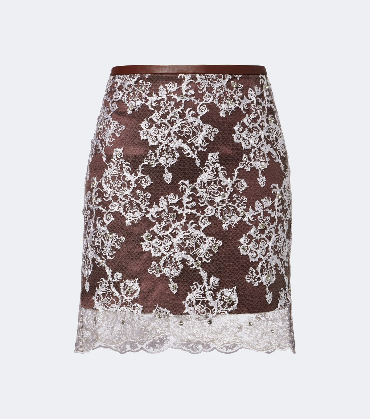 Jacques Wei Embellished lace miniskirt