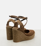 Brunello Cucinelli Monili 80 suede espadrille wedges