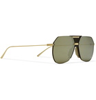 Bottega Veneta - Aviator-Style Gold-Tone Mirrored Sunglasses - Gold