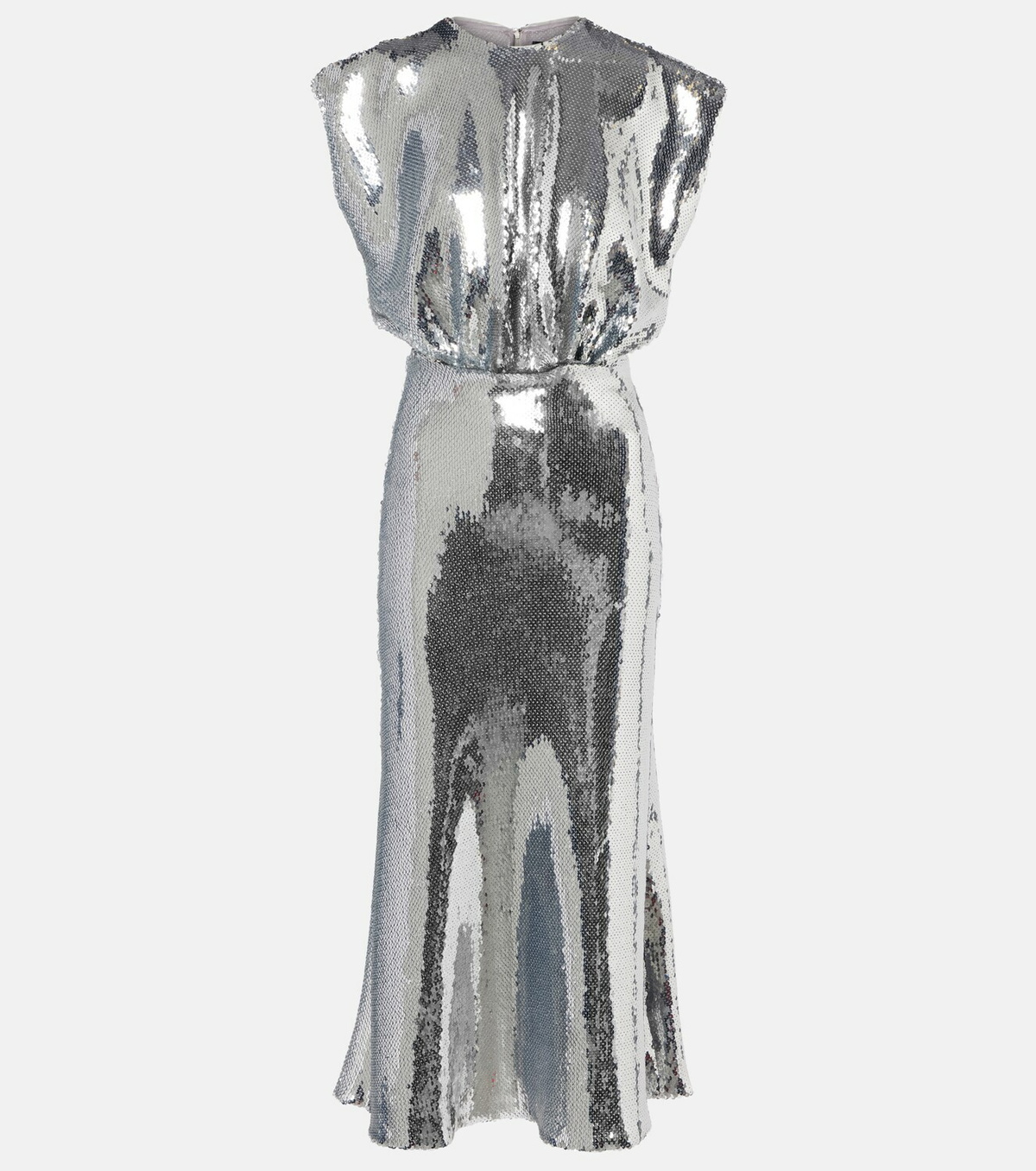David Koma Gathered sequined midi dress