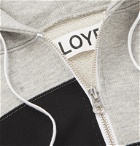 Aloye - Colour-Block Mélange Loopback Cotton-Jersey Zip-Up Hoodie - Gray