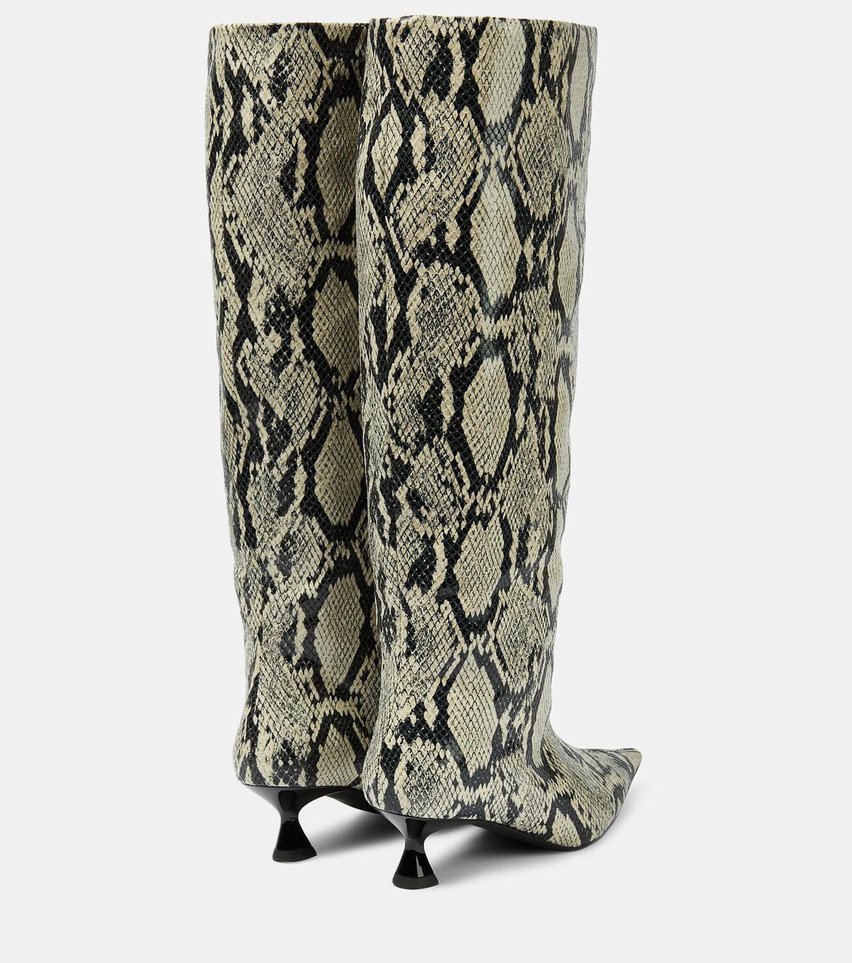 Ganni Snake-effect knee-high boots GANNI
