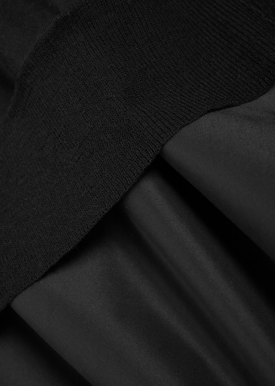 3.1 Phillip Lim Double Layer Combo Cotton-blend Midi Dress Black