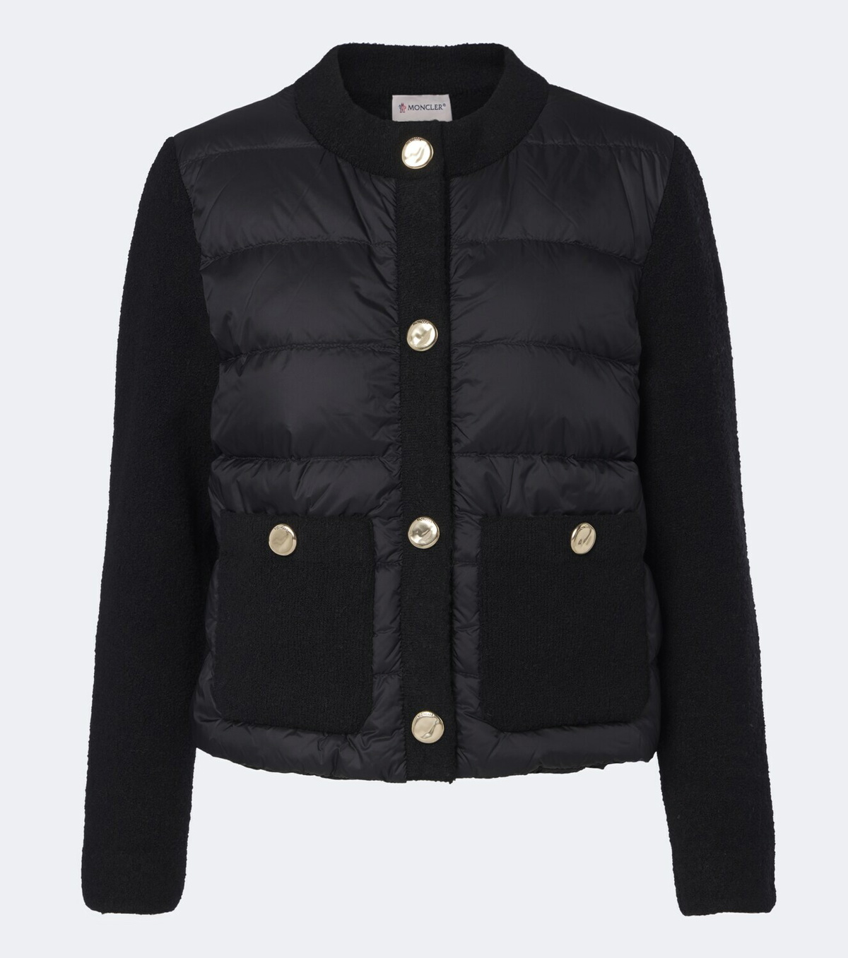 Moncler Down-paneled wool-blend cardigan