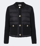 Moncler Down-paneled wool-blend cardigan