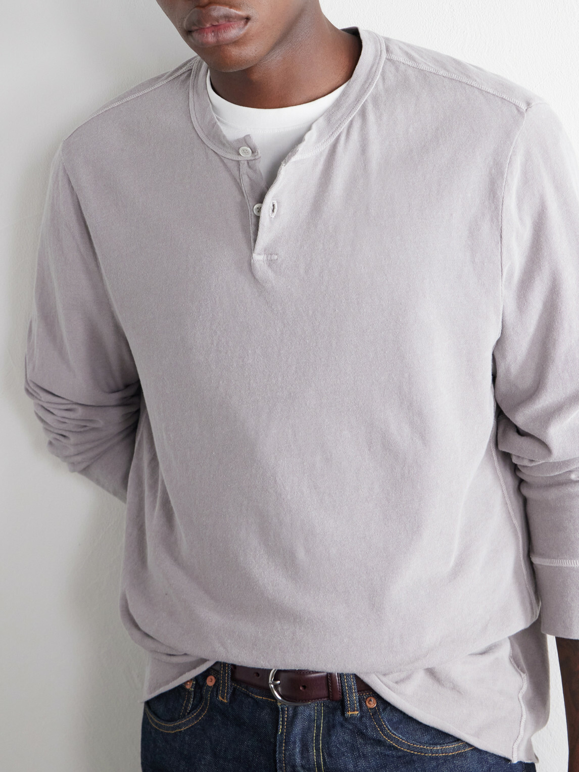 James Perse - Cotton-Jersey Henley T-Shirt - Gray