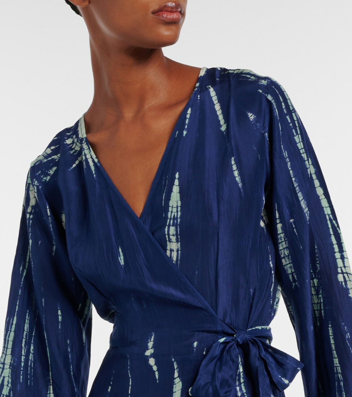 Anna Kosturova Tie-dye silk wrap maxi dress