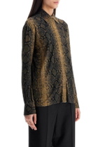 NORMA KAMALI brown python print long sleeve shirt Brown
