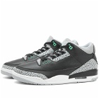 Air Jordan Men's 3 Retro Sneakers in Black/Green/White