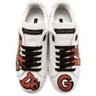 Dolce and Gabbana White Graffiti Sneakers