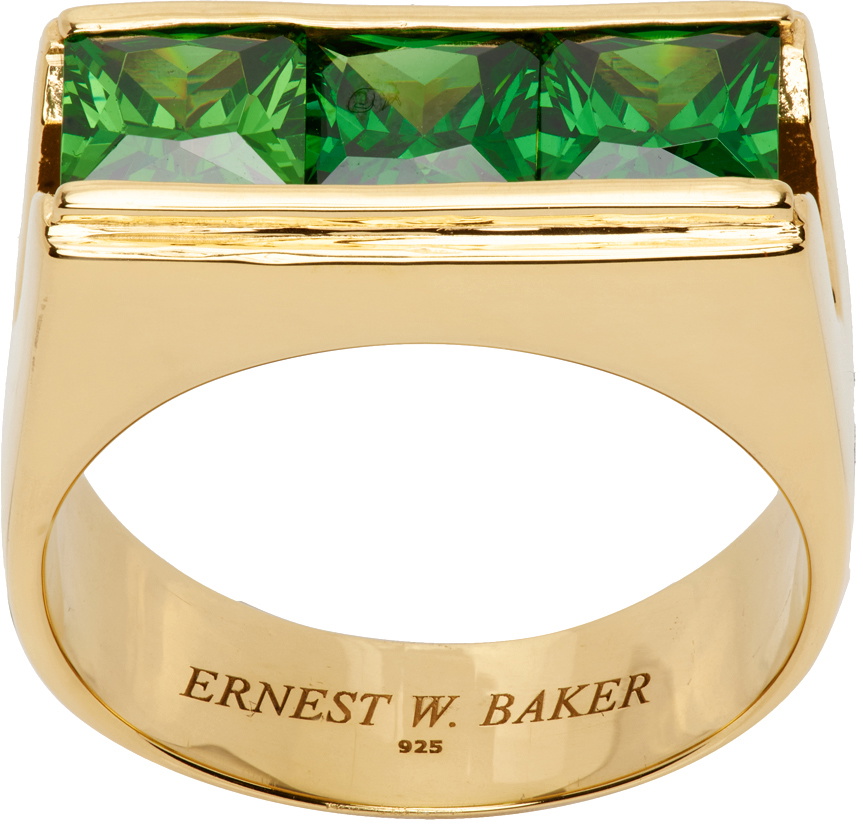 Ernest W. Baker Gold & Green Three Stone Ring Ernest W. Baker Ernest W. Baker Gold & Green Three Stone Ring Ernest W. Baker