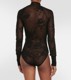 Alaïa Floral mesh bodysuit
