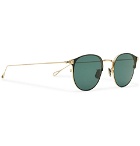 Eyevan 7285 - Round-Frame Acetate and Gold-Tone Titanium Sunglasses - Black