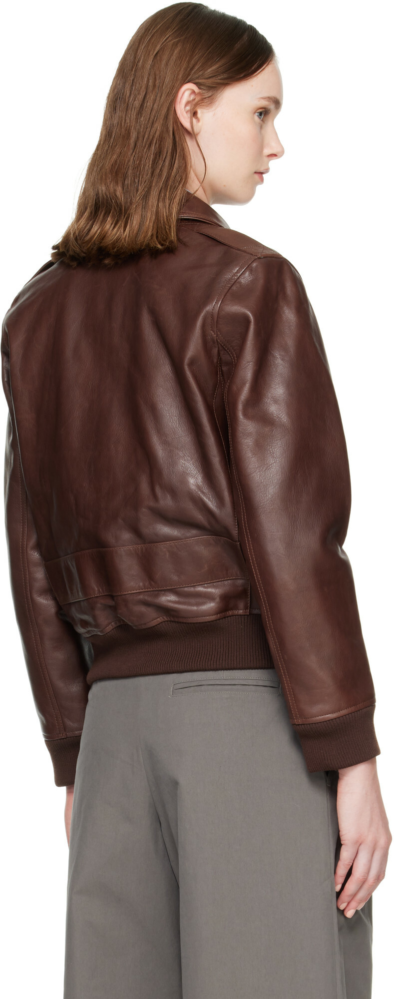 A.P.C. Brown Gael Leather Jacket