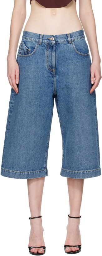 Photo: The Attico Blue Washed Denim Shorts