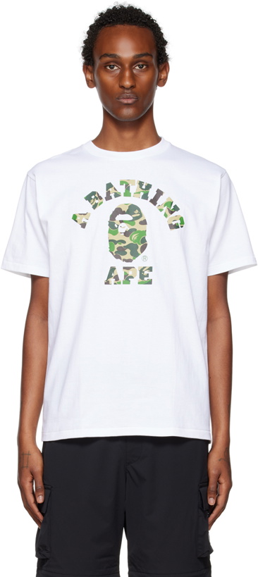 Photo: BAPE White ABC Camo College T-Shirt