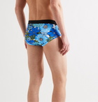 TOM FORD - Floral-Print Stretch-Cotton Jersey Briefs - Blue