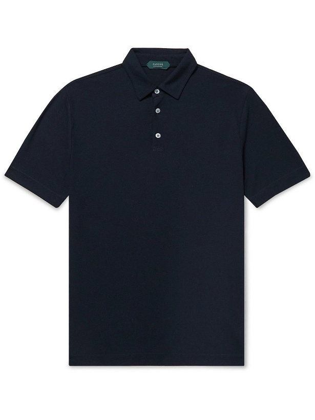 Photo: Incotex - Cotton-Jersey Polo Shirt - Blue
