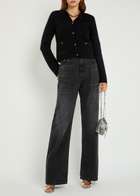 Rabanne Wool and Cashmere-blend Cardigan Black