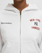 Sporty & Rich Homerun Cropped Zip Hoodie White Womens Hoodies/Zipper