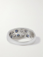 Bleue Burnham - The Mini Riviera Sterling Silver and Sapphire Ring - Silver