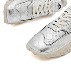 Marine Serre Women's Laminated Leather Moon Sneakers in Silver