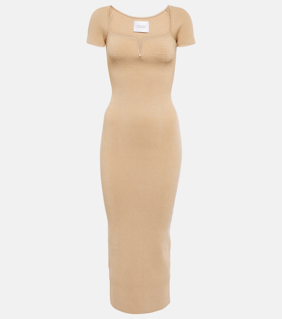 open lace back dress Alaya Cross-Back Top & Ribbed Maxi Skirt Set in Knit  NRA
