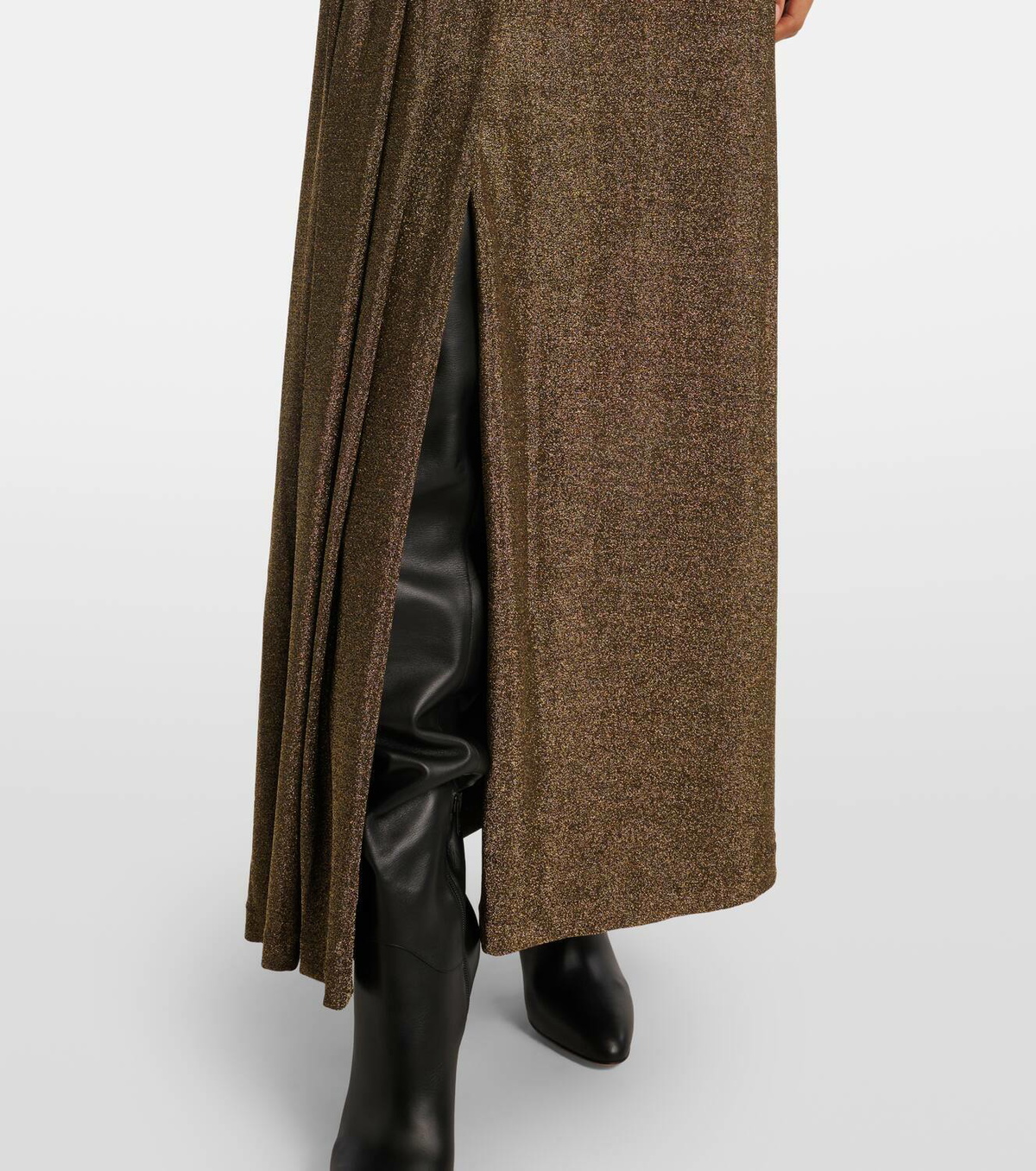 Diane von Furstenberg Rafael asymmetric lamé maxi dress