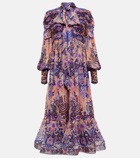 Zimmermann Celestial ruched printed midi dress