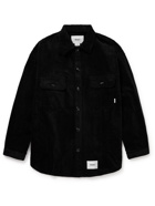 WTAPS - Oversized Logo-Appliquéd Cotton-Corduroy Shirt - Black