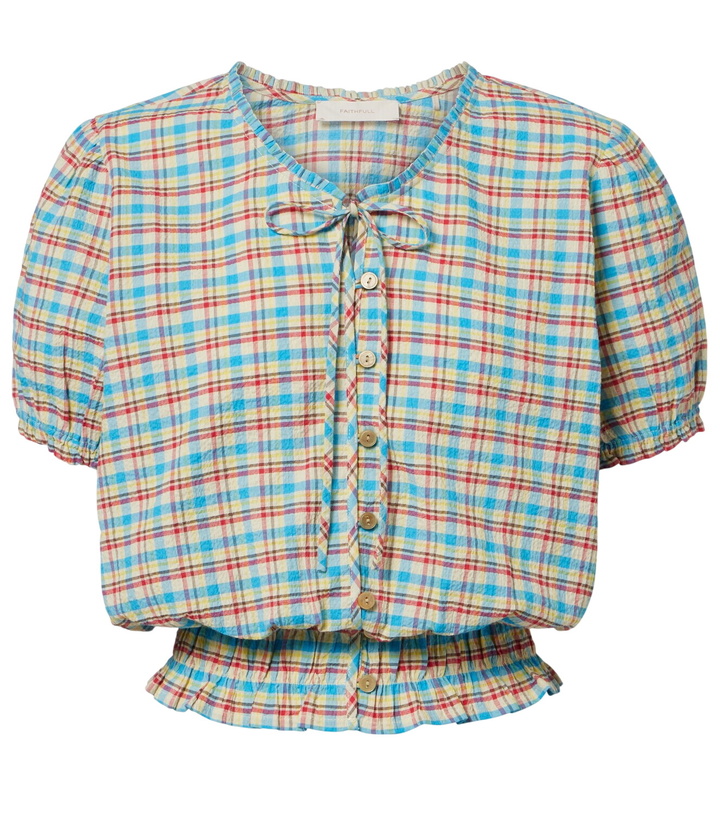Photo: Faithfull Santana checked cotton-blend top