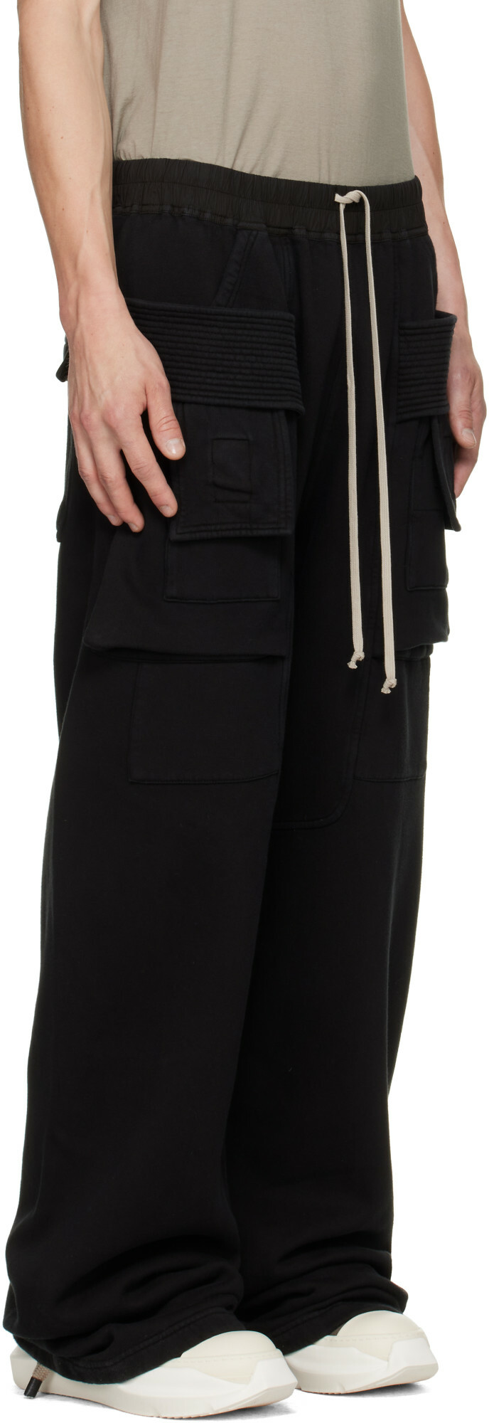 Rick Owens DRKSHDW Black Tower Creatch Wide Cargo Lounge Pants