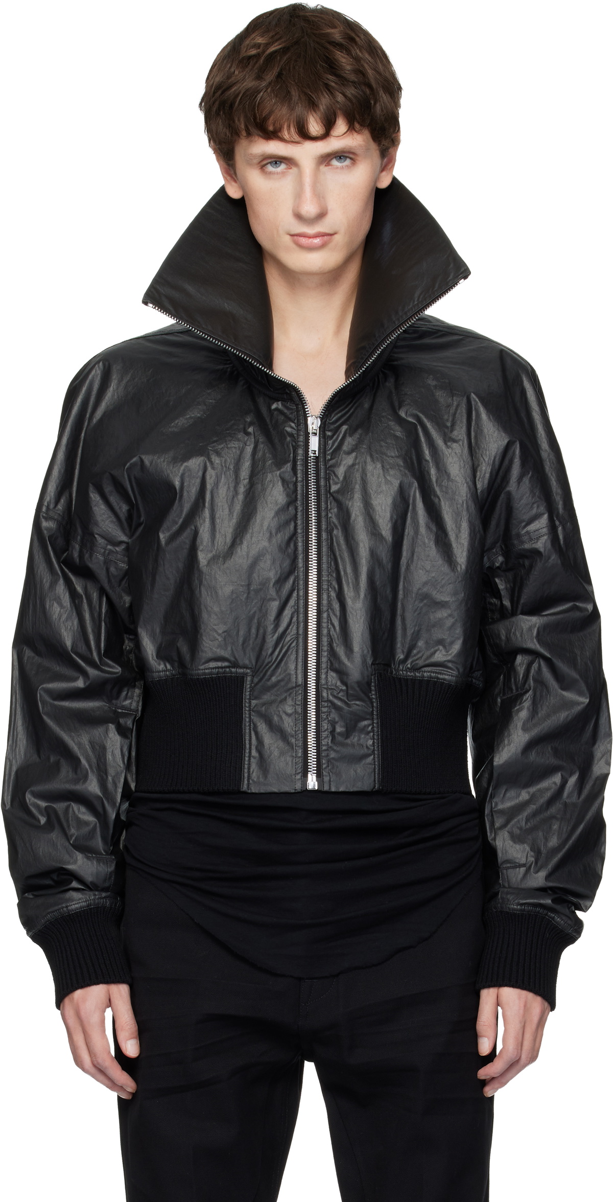 Rick Owens Black Fog Cropped Bomber Rick Owens