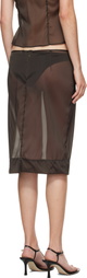 St. Agni Khaki Transparent Midi Skirt