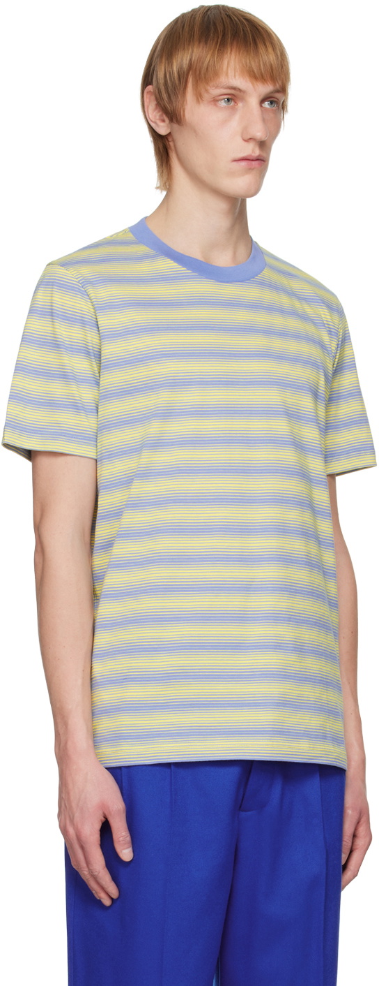 Marni Three-Pack Blue & Yellow Stripe T-Shirts Marni