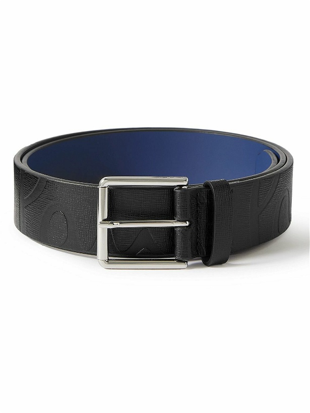 Photo: Paul Smith - 3.5cm Logo-Embossed Cross-Grain Leather Belt - Black