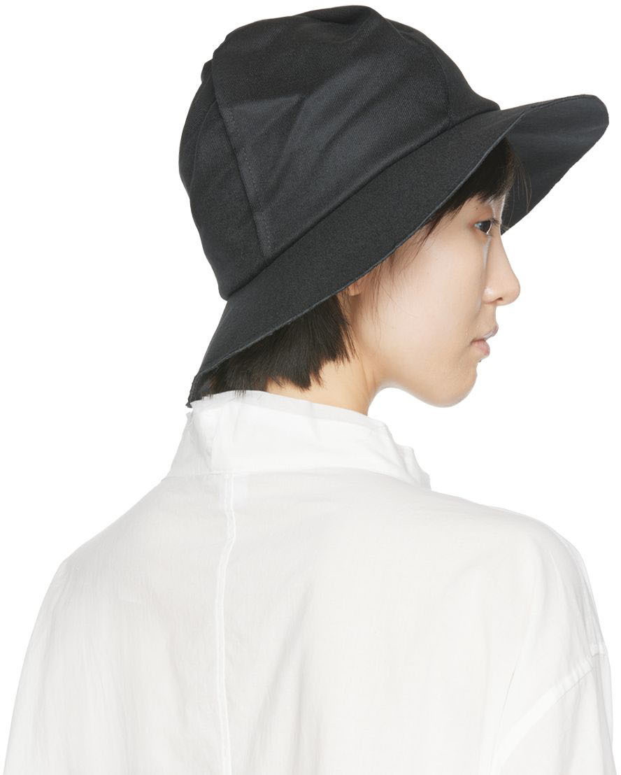 Y's Black Twisted Cloche Hat