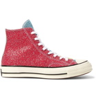 Converse - JW Anderson 1970s Chuck Taylor All Star Glittered Canvas High-Top Sneakers - Red