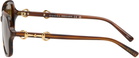 Gucci Brown Navigator Frame Sunglasses