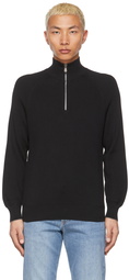 Brunello Cucinelli Black Cotton Ribbed Sweater