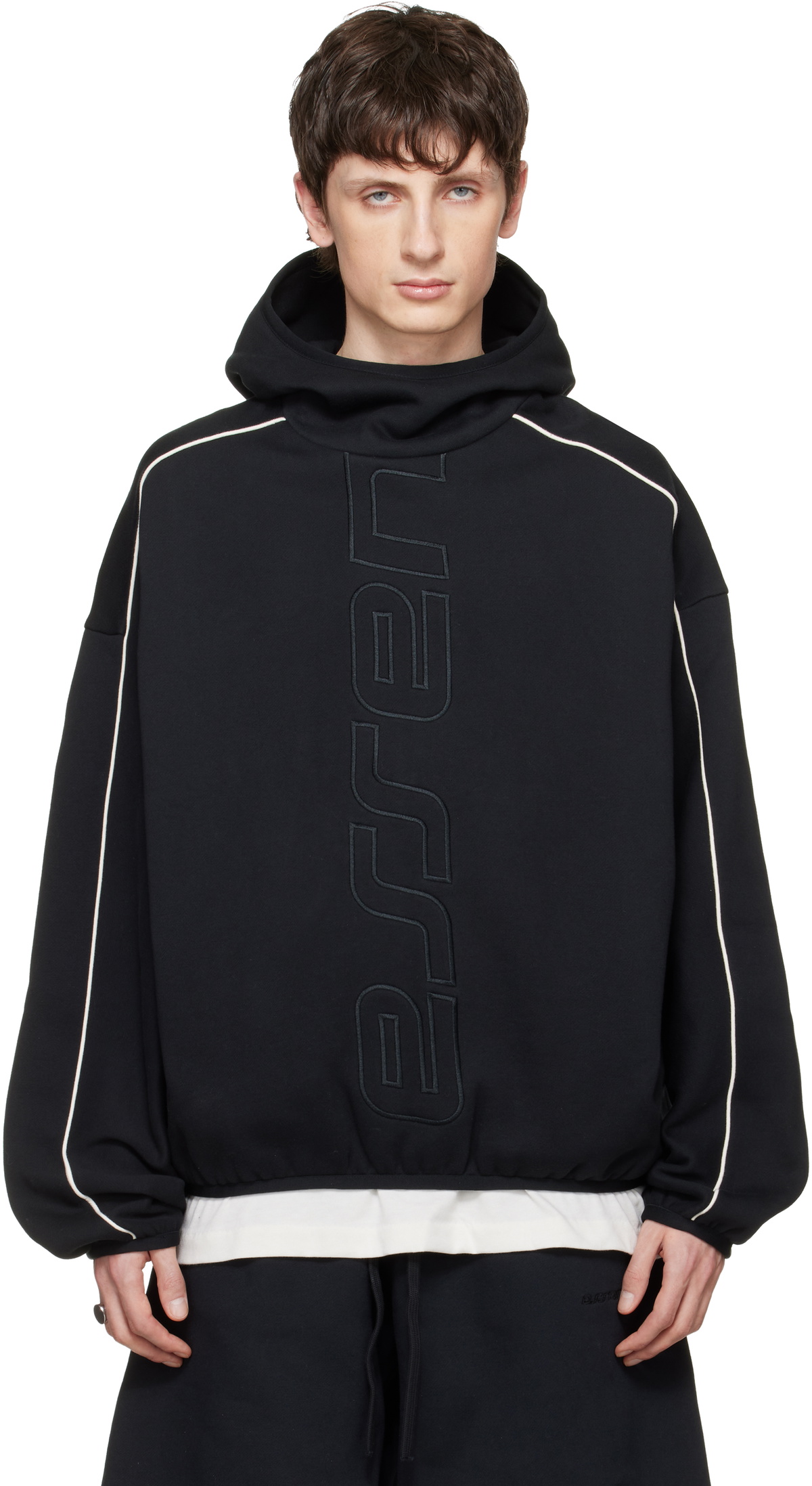 Fear of God ESSENTIALS Black Active Trace Modern Fleece Hoodie