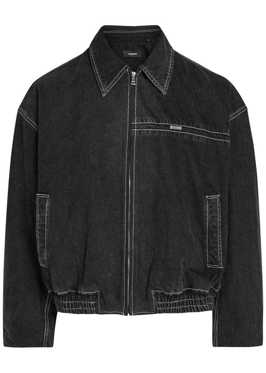Nahmias Shadowstitch Denim Bomber Jacket Black