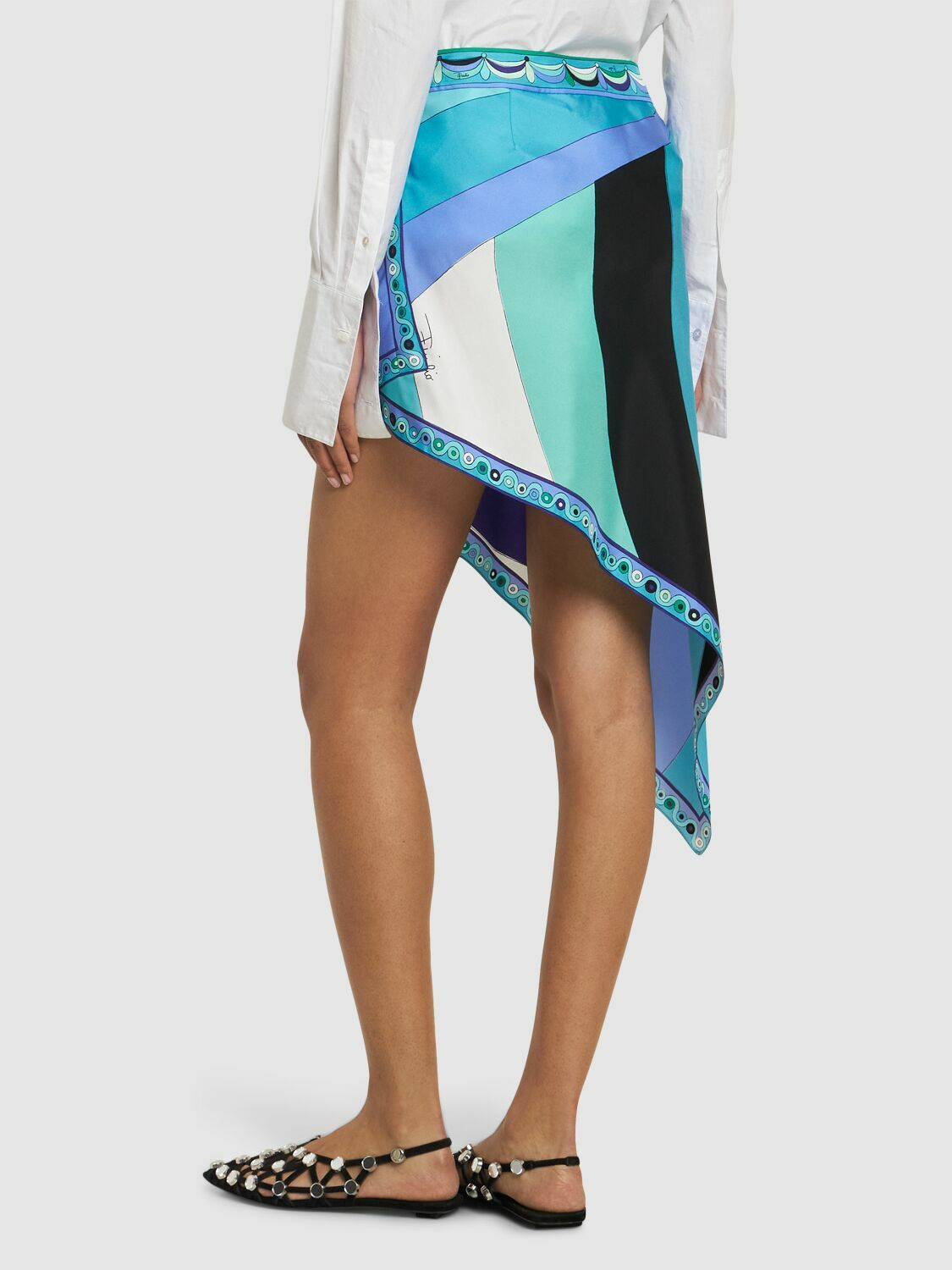 PUCCI Printed Silk Twill Mini Skirt Emilio Pucci