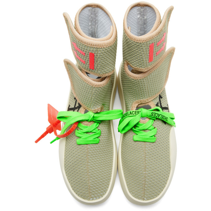 Off White Grey Moto Wrap High Top Sneakers Off White