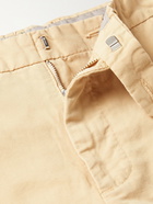 SID MASHBURN - Slim-Fit Garment-Dyed Cotton and Linen-Blend Trousers - Neutrals