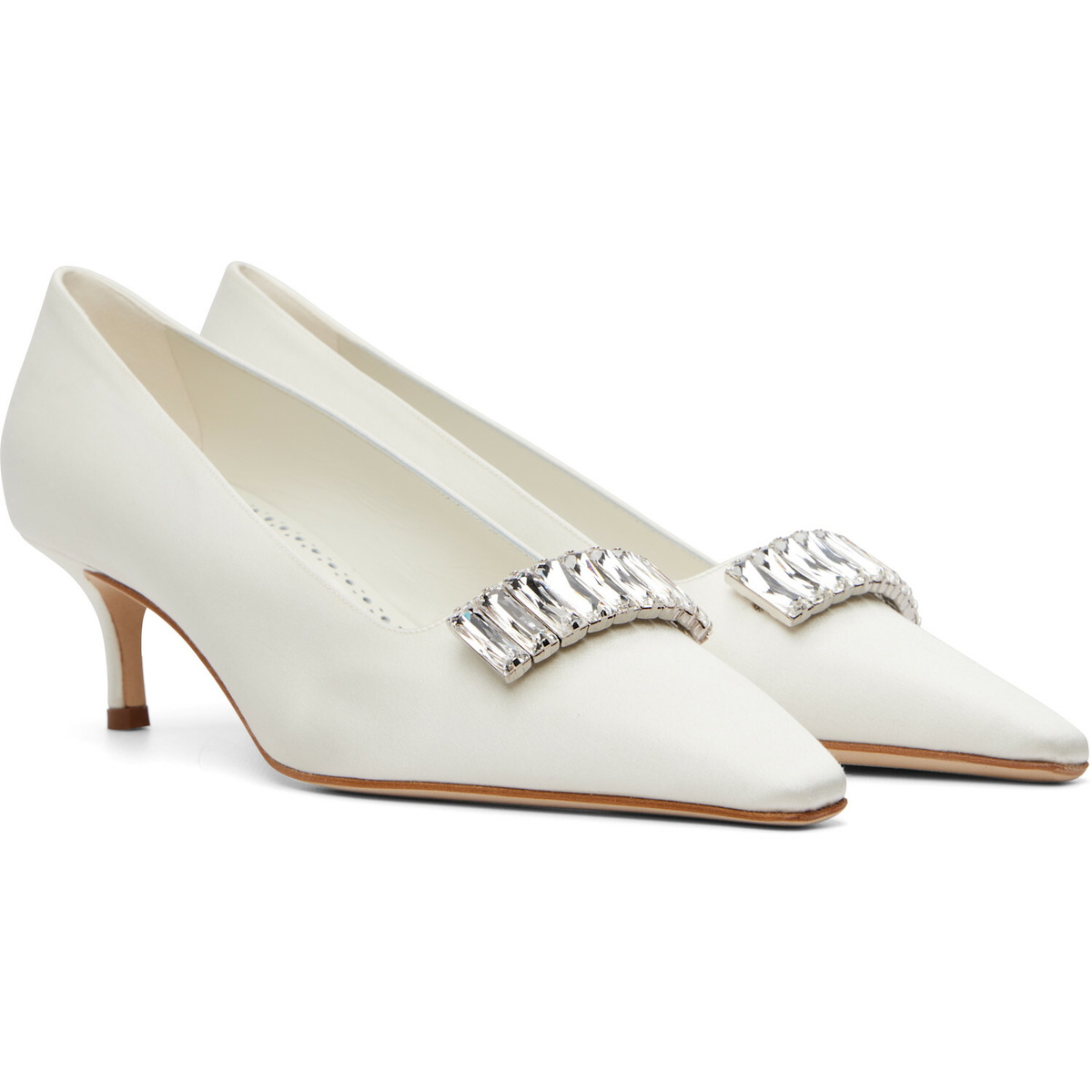Manolo Blahnik White Bottayon Heels