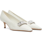 Manolo Blahnik White Bottayon Heels
